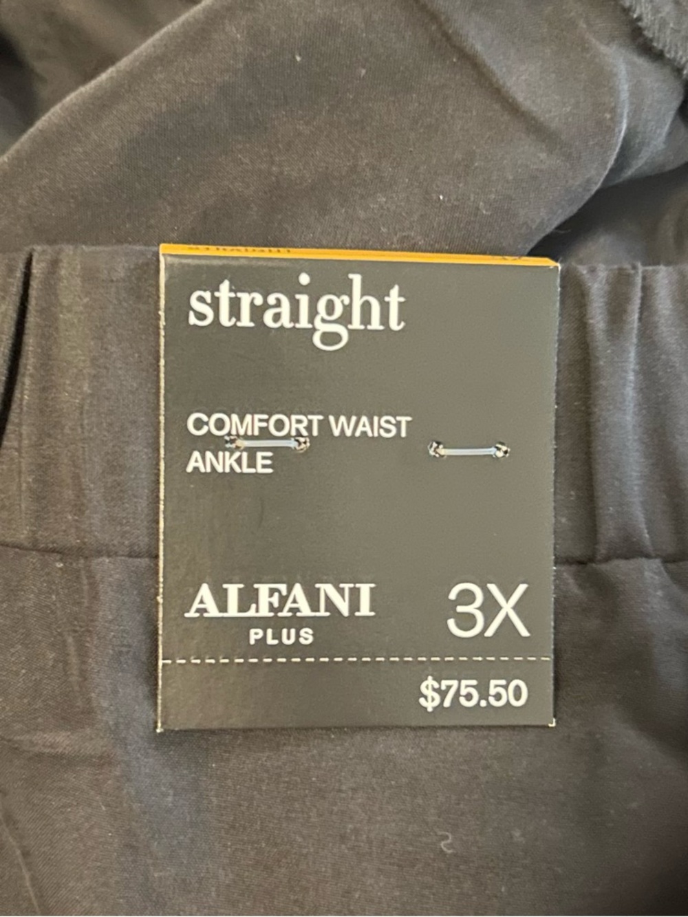 NWT ALFANI Womens Black Elastic Waist Pull On Ankle Cropped Pants SZ 3X - Picture 7 of 9
